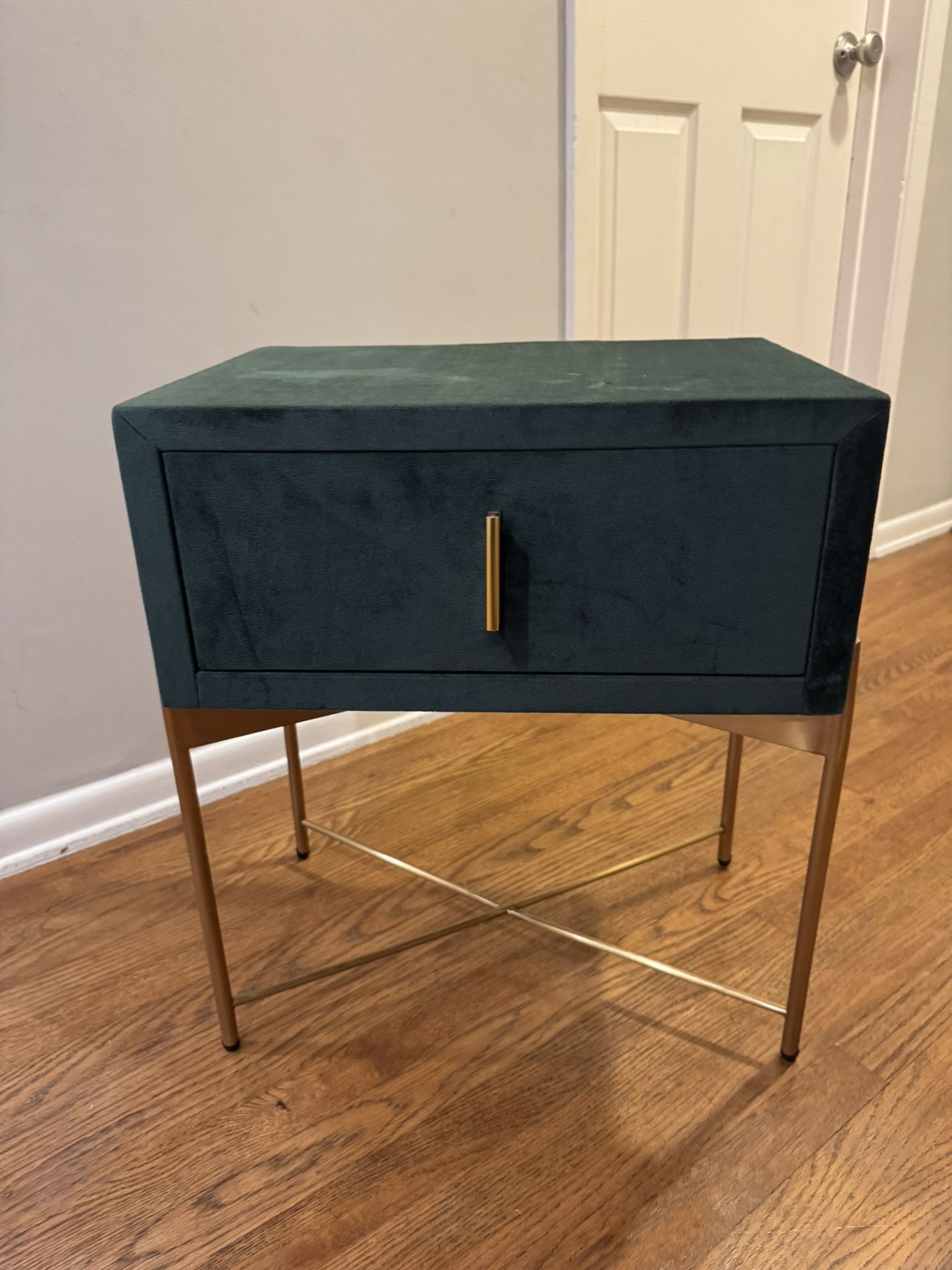 Dark green suede night stand