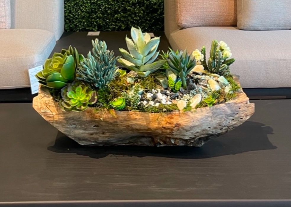 Faux Succulent And Tropical Arrangements