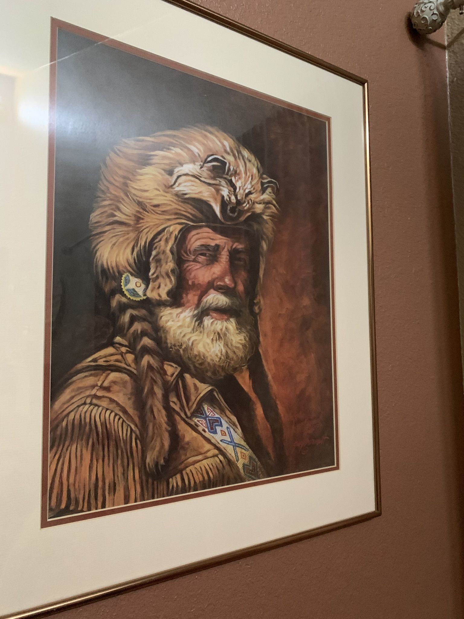 Framed Limited edition signed print 56/350 “Native American Medicine Man” by Gary Bennett