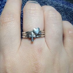 James Avery Faith And Love Ring Set