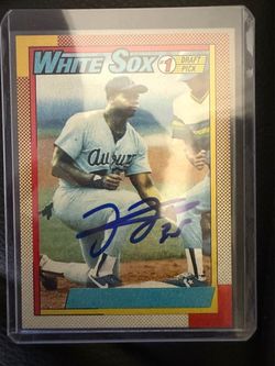 1990 Topps #414 Frank Thomas NNOF Error Signed RC - BAS Witnessed Sticker