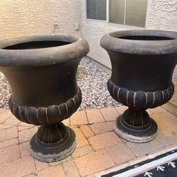 Tall Plastic Pedestal Pots, 20 lbs each,  22”D x 28”H