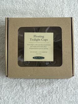 Smith & Hawker FLOATING Tealight Candle Glass Cups (set of 4) Candleholders Clear