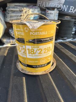 NEW Southwire 250 ft 18/2 SJOOW Portable Power Cord Black