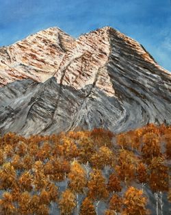 Mountain Fall Acrylic Painting 