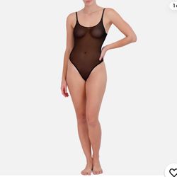 Sheer Mesh Thong Bodysuit only  size S
