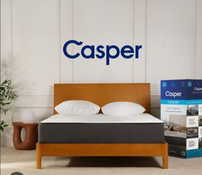 LIVING SPACES SECTIONAL 8FT., QUEEN SIZE CASPER MATTRESS, TV CONSOLE, QUEEN BEDFRAME WITH HYDRAULIC ARMS FOR UNDERNEATH STORAGE