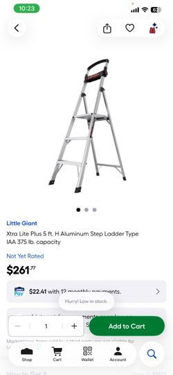 ‼️NEW Xtra Lite Plus 5 ft. H Aluminum Step Ladder Type IAA 375 Ib. capacity