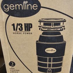 Gemline 1/3 Hp Garbage Disposal New 