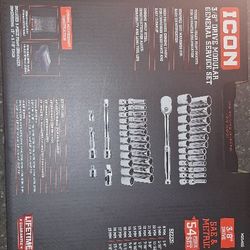 Icon ⅜ Drive 54 Piece General Service Socket Set