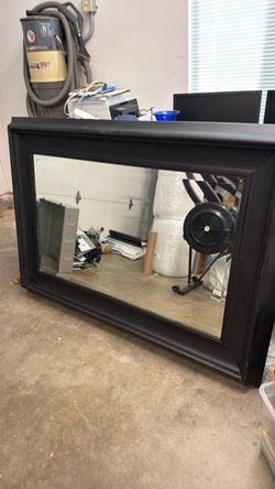 Large Black Framed Wall Mirror