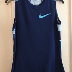 Nike Women's Running Dri Fit Tank Top Women's Size Medium Navy Blue Back Print