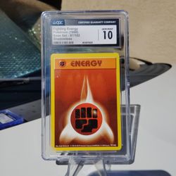 1999 POKEMON FIGHTING ENERGY BASE SET SHADOWLESS - CGC GEM MINT 10