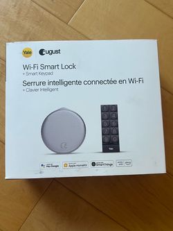 NIB August Wi-Fi Smart Lock (Silver) and Yale Keypad Bundle
