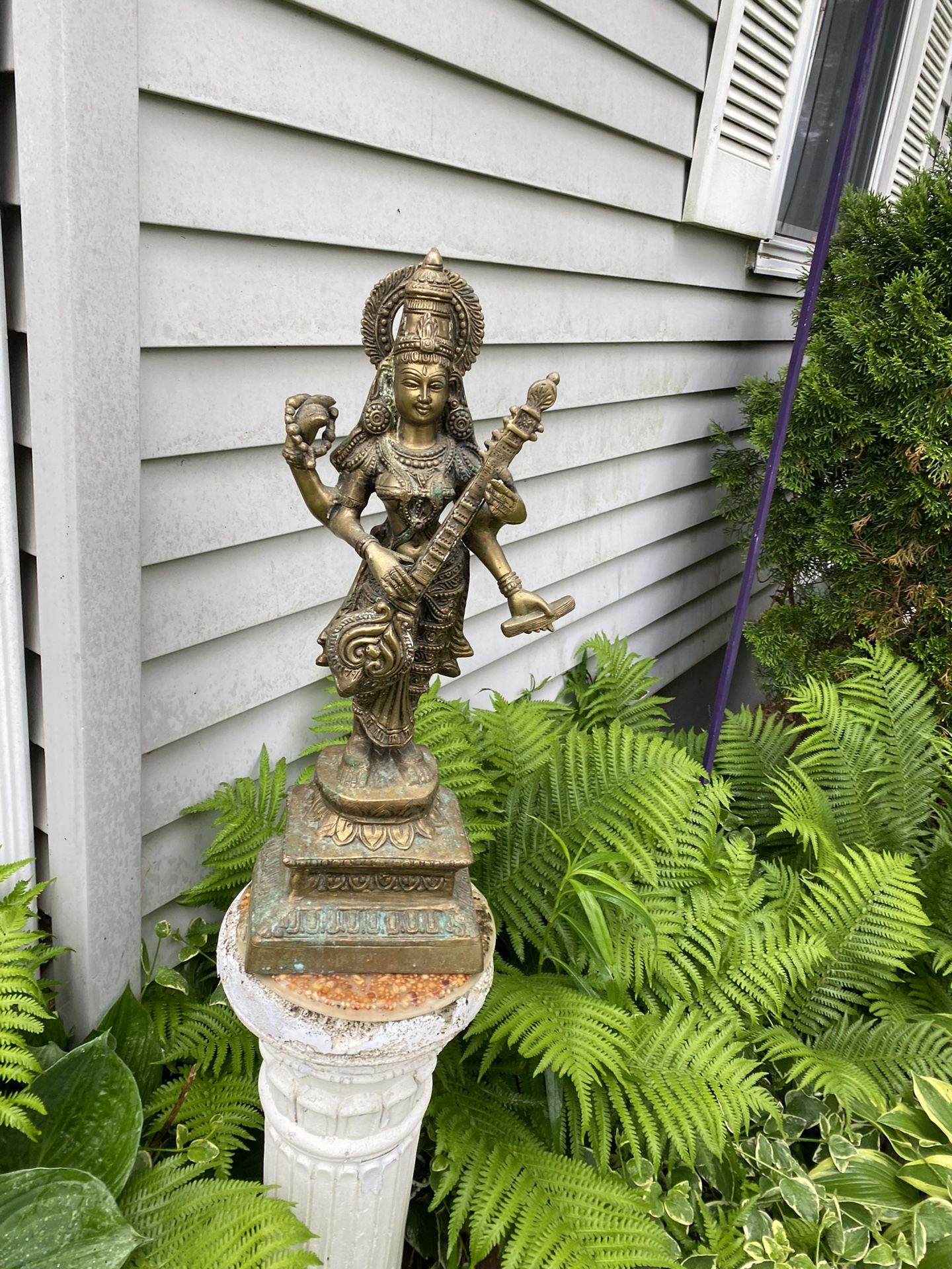 Bhunes Brass Goddess Saraswathi Idol