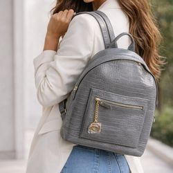 Bebe Rena Croco Large Backpack Dark Grey