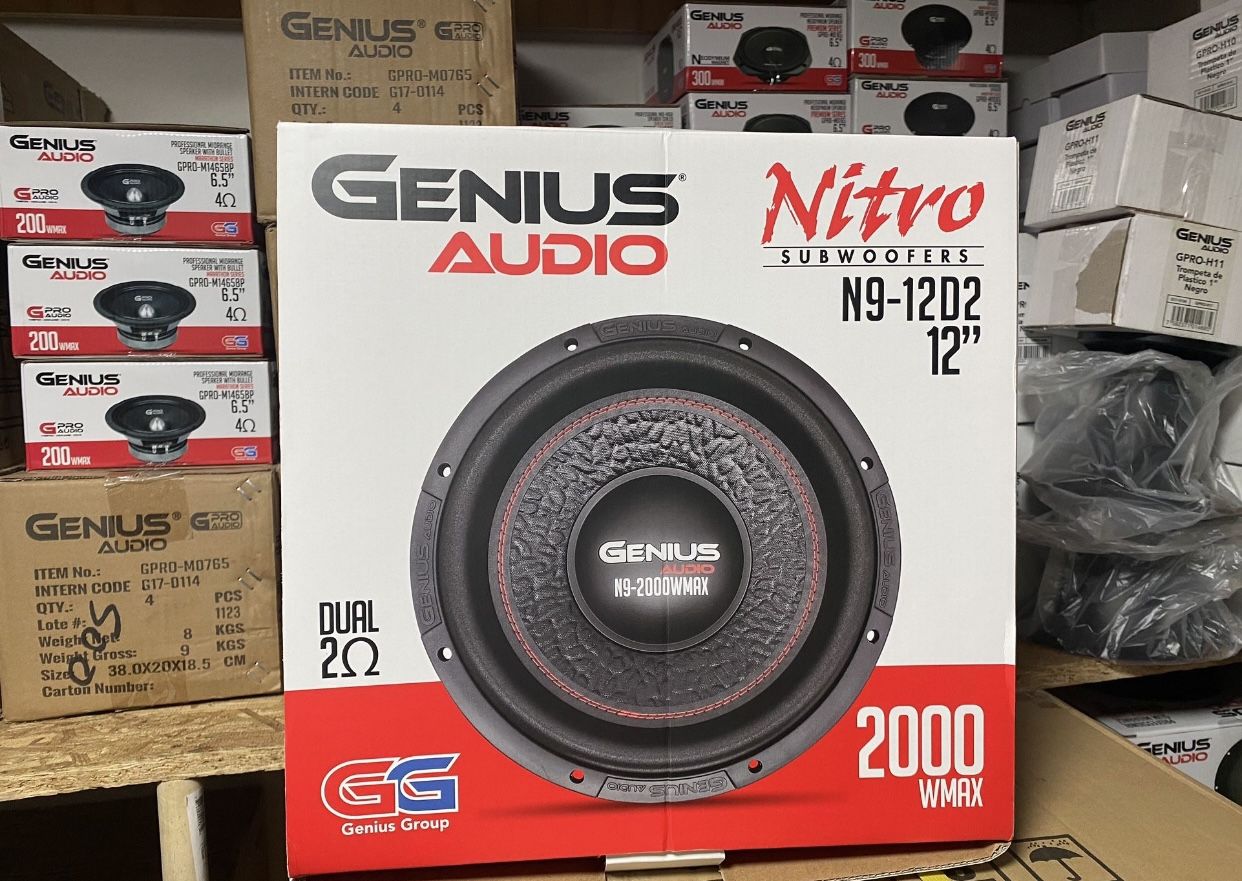 New 12” Genius Audio N9 Nitro 2000w Max Power Subwoofer $220 Each