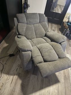 Gray Power Lift Recliner Chair