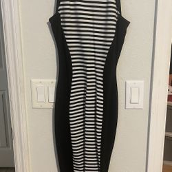 Material Girl Striped Midi Dress