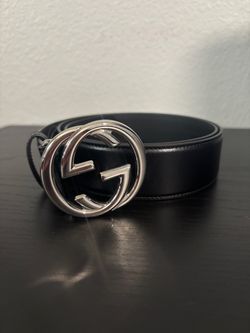 Gucci Interlocking G Black Leather Belt