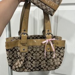 Vintage Coach signature bag & wallet 