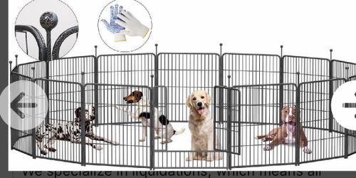 New 32” Dog Playpen – 16 Panel Metal Pet Exercise Pen – Gray