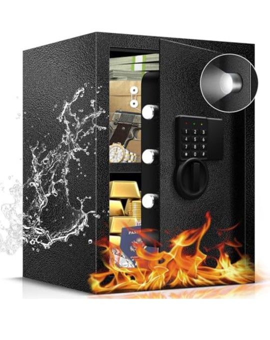 Fdsutvit 2.2 Cu Ft Safe Box For Home Documents -Steel Electronic Digital Safety Box for Office Money Jewelry Valuables, Personal Security Lock Box wit