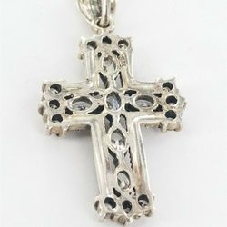 Men's Women's Sterling Silver 925 Charm with Marcasite & White Stones  #82536