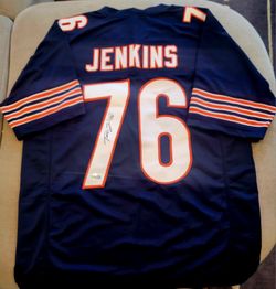 Chicago Bears #76JENKINS signed certified jersey size XL. New