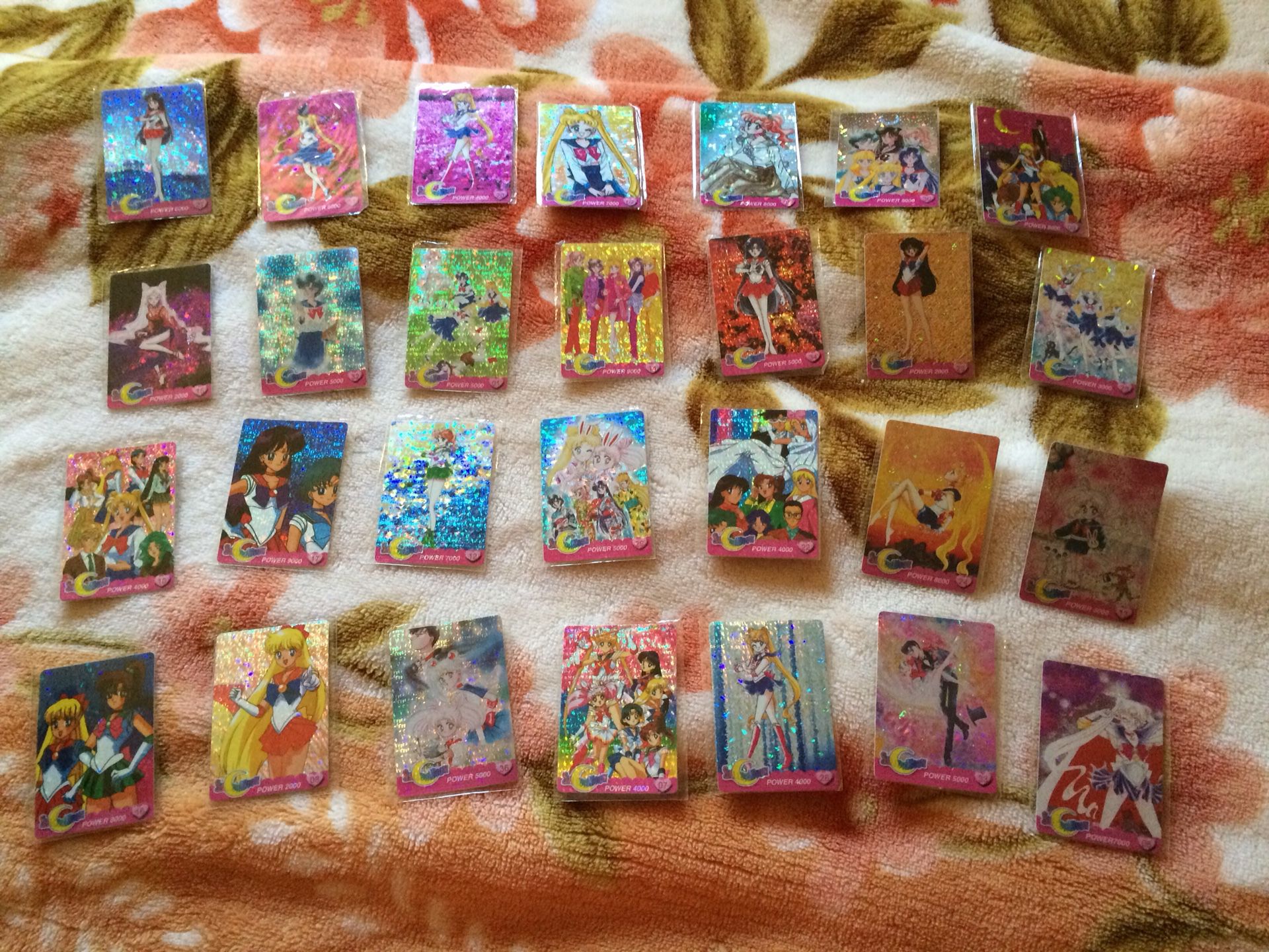Sailor moon special edition cards wrapped in plastic