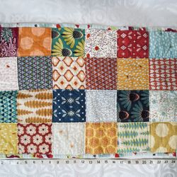 DOLL QUILT 17" X 26" HANDMADE WITH VINTAGE FABRICS, For Baby/American Girl Dolls