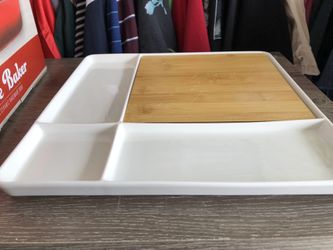 Momentum Brands 4 Section Serving Tray & Cheese Board W/ Cutting Board