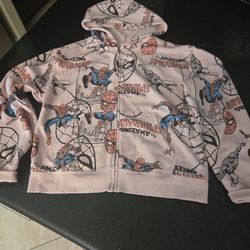 Marvel Pink Spiderman Sweatshirt With Hoodie XL