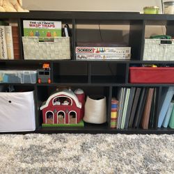 Black Bookshelf Multi-shelf Tv Stand