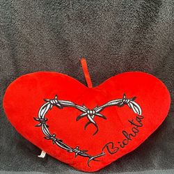 Karol G “Bichota” Barbed Wire Heart Plush Pillow