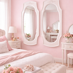 Pair of Shabby Chic Cottage Style Mirrors 46”