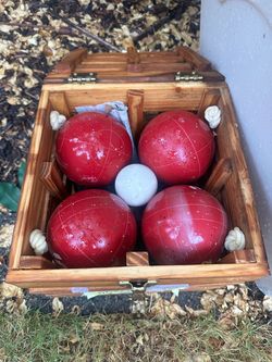 Professional Bocce Ball Set with Wooden Case