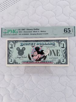 1987 $1 Disney Dollar PMG 65 Gem Uncirculated