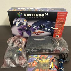 Nintendo 64 with Controllers & Adapter