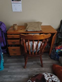 Solid wood desk