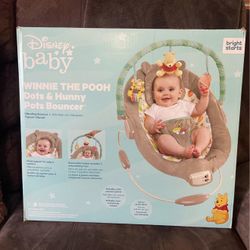 Bright Starts Disney Baby Winnie the Pooh Dots & Hunny Pots Vibrating Baby Bouncer