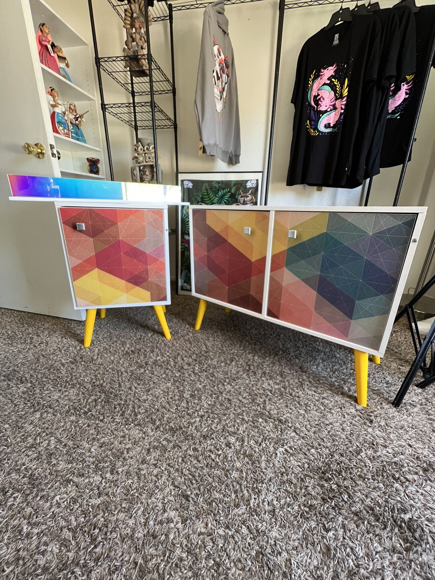 Manhattan Comfort Avesta Mid Century Modern Double Cabinet - single cabinet set.