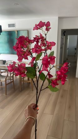 3 faux Bougainvillea stems