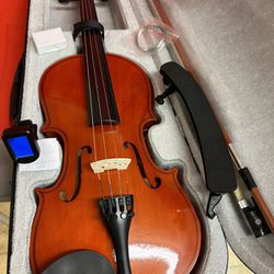 4/4 Full Size Violin with New Bow, Digital Tuner, Shoulder Rest, Extra Strings $140 Firm