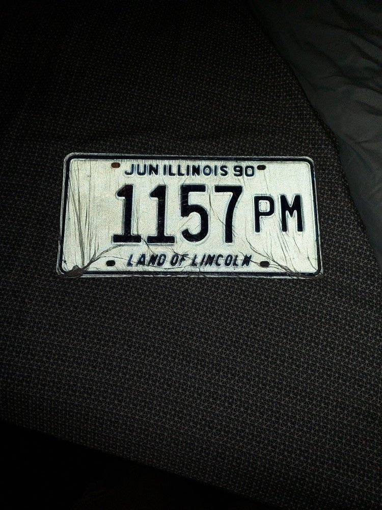 1990 Illinois Land Of Lincoln License Plate Pound 1157PM
