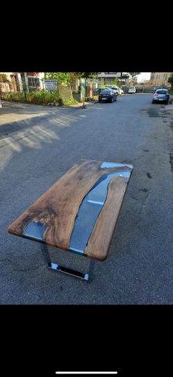 Live edge Wood And Resin 6 Ft Dining Table