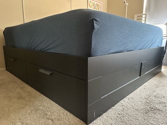 King Bedframe with storage (IKEA Brimnes)