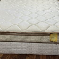 USED QUEEN SIZE PILLOWTOP MATTRESS WITH BOX SPRING DELIVERY 🚚 AVAILABLE 