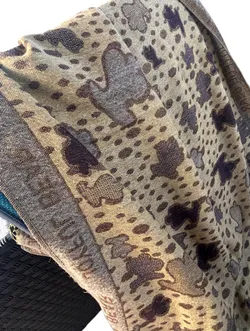 Bear Shawl Beige Brown Teddy Bear Print - Tous Style Pareo Wrap