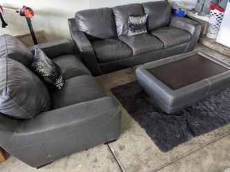 living room 3 piece leather sofa set with dining table 3 chairs!!!